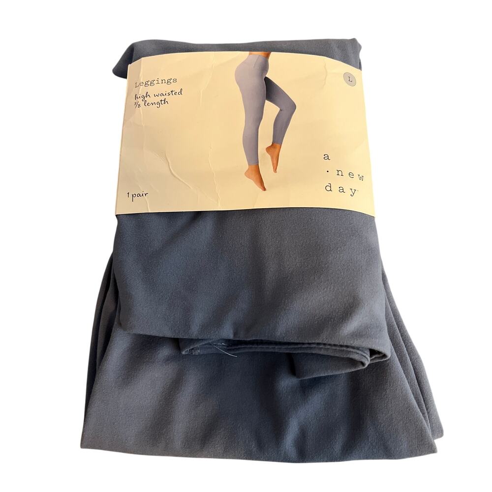 A New Day Womens Leggings Blue High Waisted 7/8 Length NWT Large (12-14)